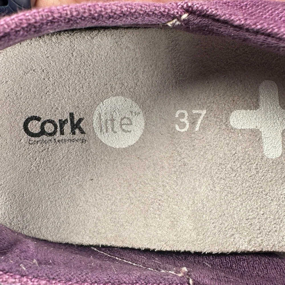 Otz Cork Lite Purple Linen Slip On Comfort Shoes EU 37 Women's 7 Boho